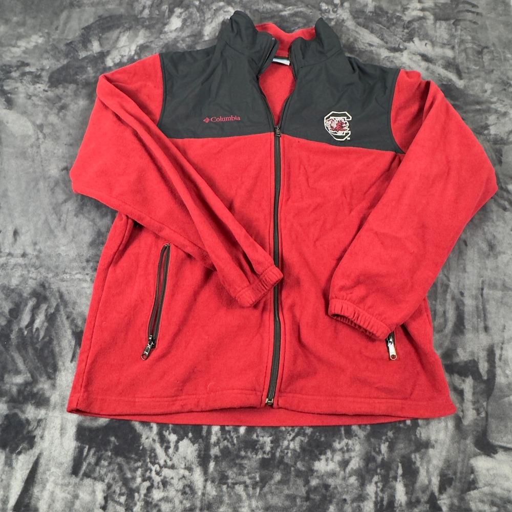 Columbia Fleece Jacket Mens XL Red South Carolina‎ Gamecocks Full Zip 2514